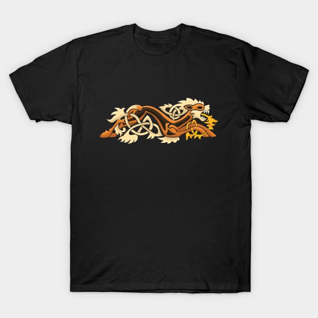 Celtic Fire Dog T-Shirt by WildHusky